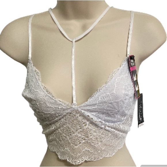 Bralette Lightly lined Semi-sheer Lace Medium and Large - Picture 3 of 16